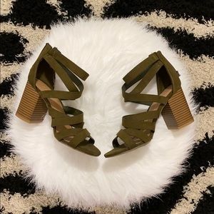 Olive green heels
